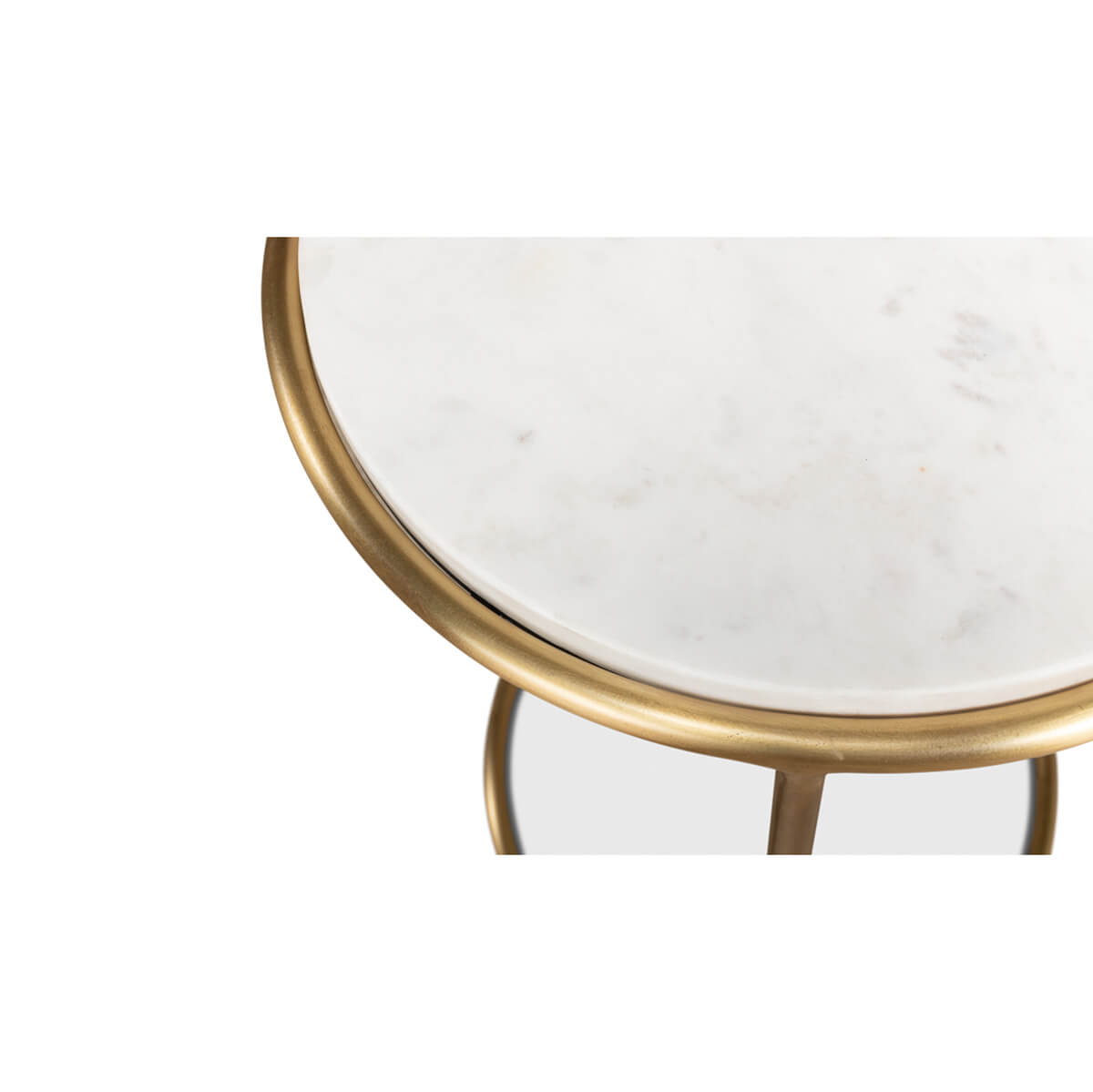 Round Brass Small Chairside Table - English Georgian America