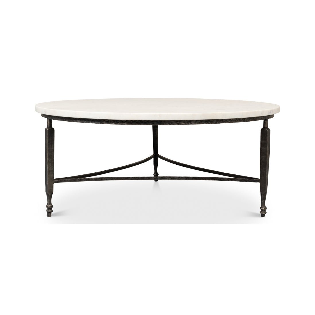Round Minimalist Marble Top Coffee Table - English Georgian America