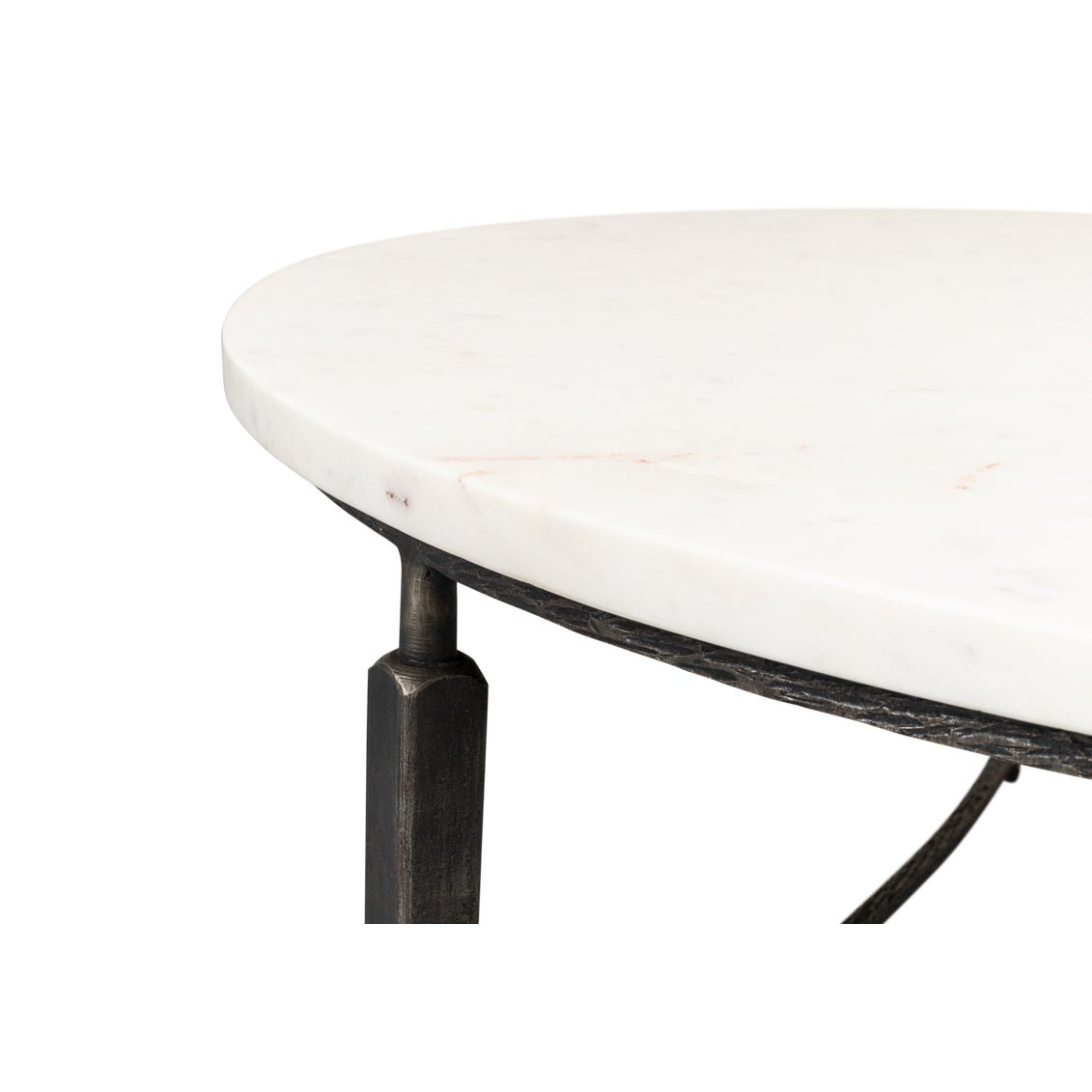 Round Minimalist Marble Top Coffee Table - English Georgian America