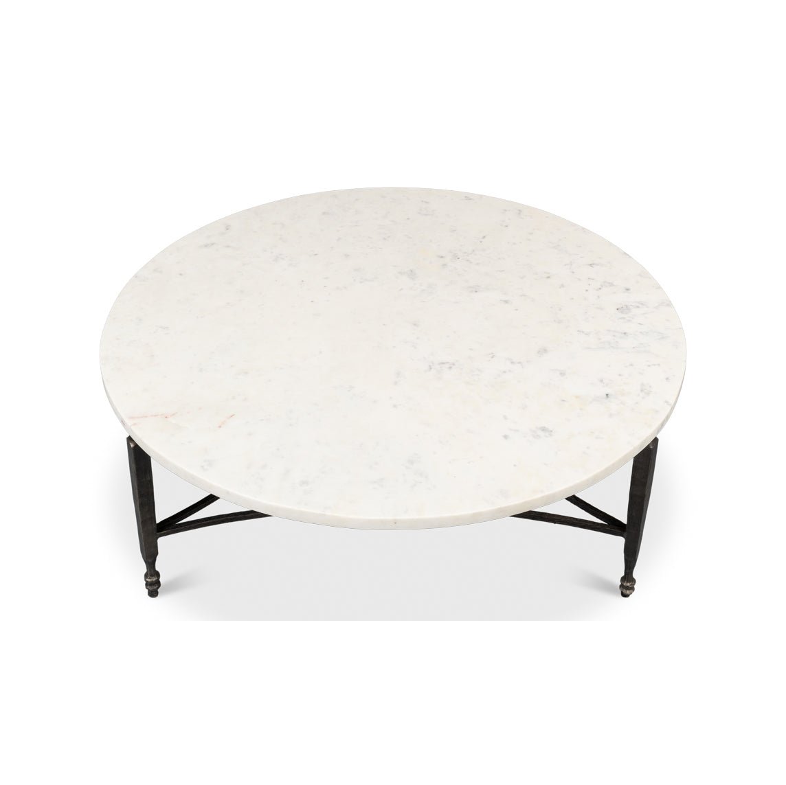 Round Minimalist Marble Top Coffee Table - English Georgian America