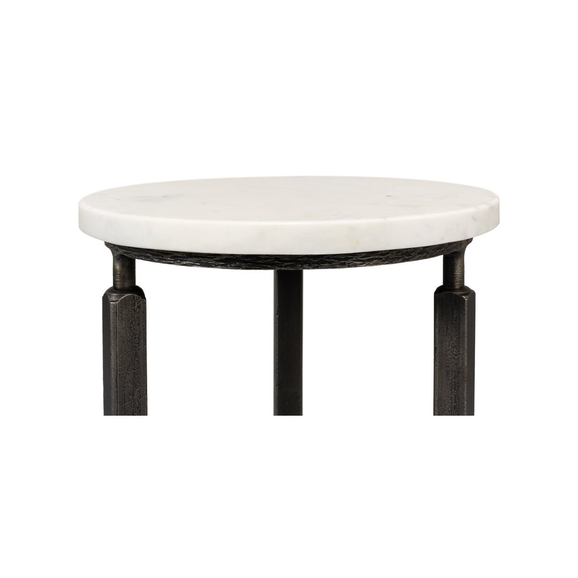 Round Minimalist Marble Top Side Table - English Georgian America