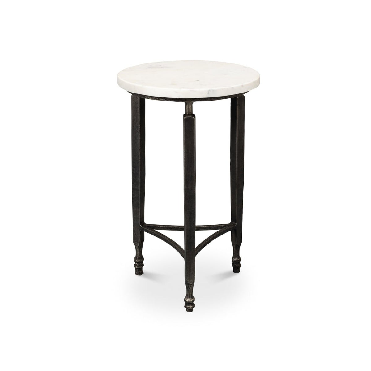 Round Minimalist Marble Top Side Table - English Georgian America