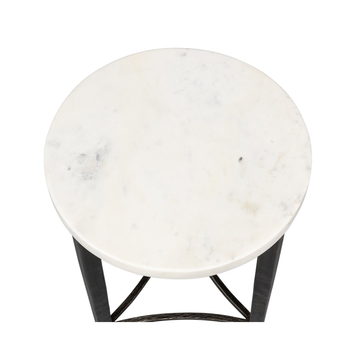 Round Minimalist Marble Top Side Table - English Georgian America