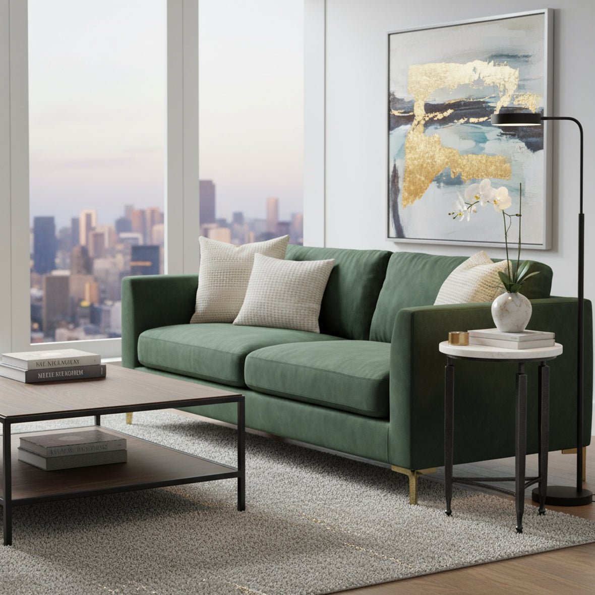 Round Minimalist Marble Top Side Table - English Georgian America