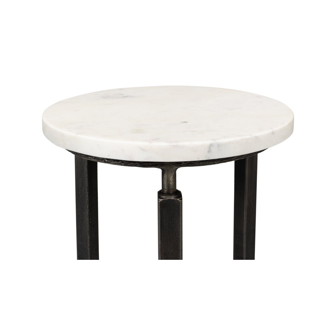 Round Minimalist Marble Top Side Table - English Georgian America