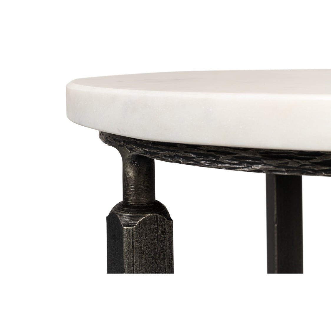 Round Minimalist Marble Top Side Table - English Georgian America