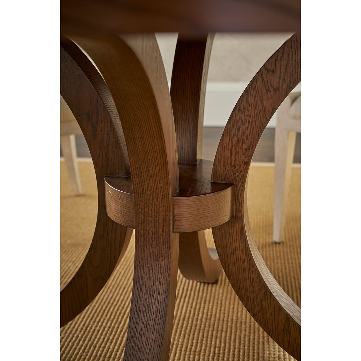 Round Oak Coastal Dining Table - English Georgian America