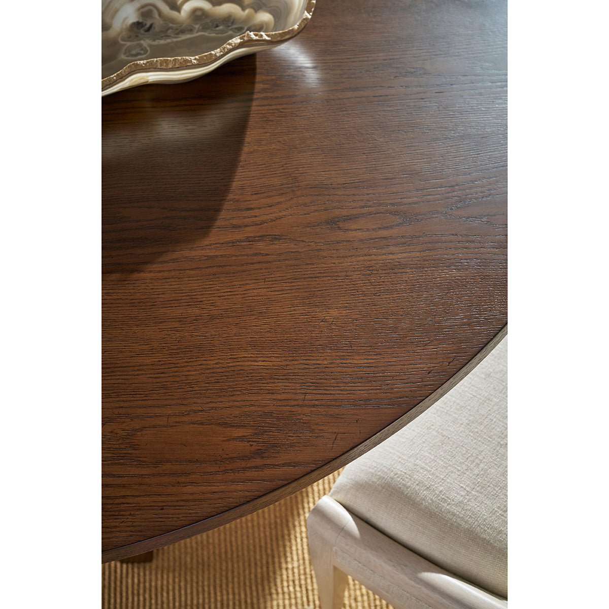 Round Oak Coastal Dining Table - English Georgian America