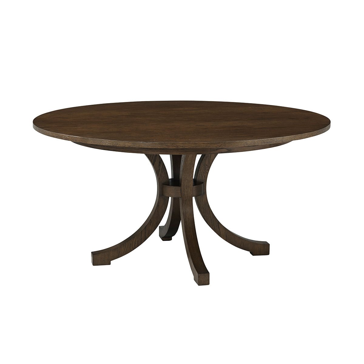 Round Oak Coastal Dining Table - English Georgian America