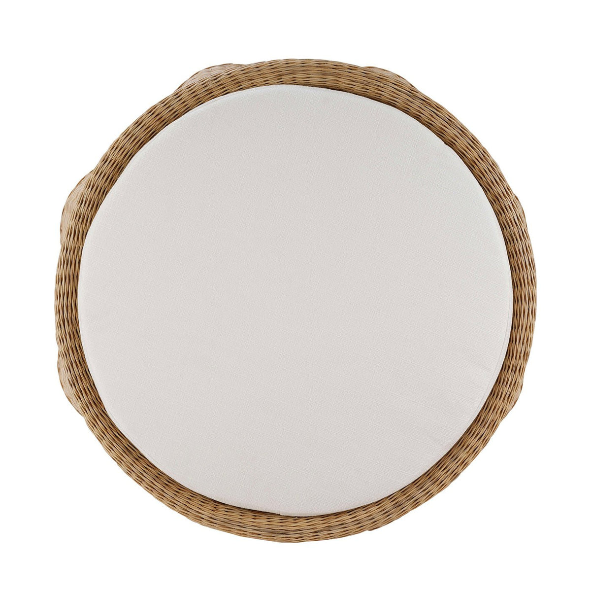 Round Rattan Ottoman - English Georgian America