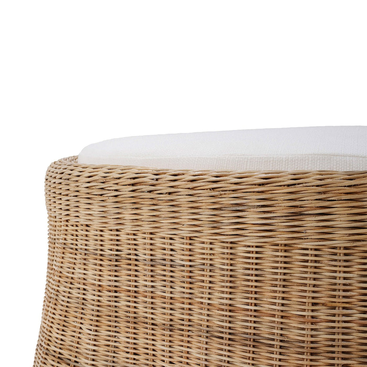 Round Rattan Ottoman - English Georgian America
