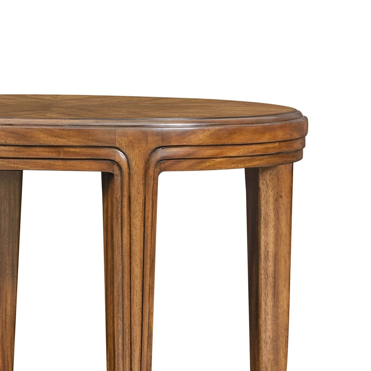 Round Walnut Art Deco Side Table - English Georgian America