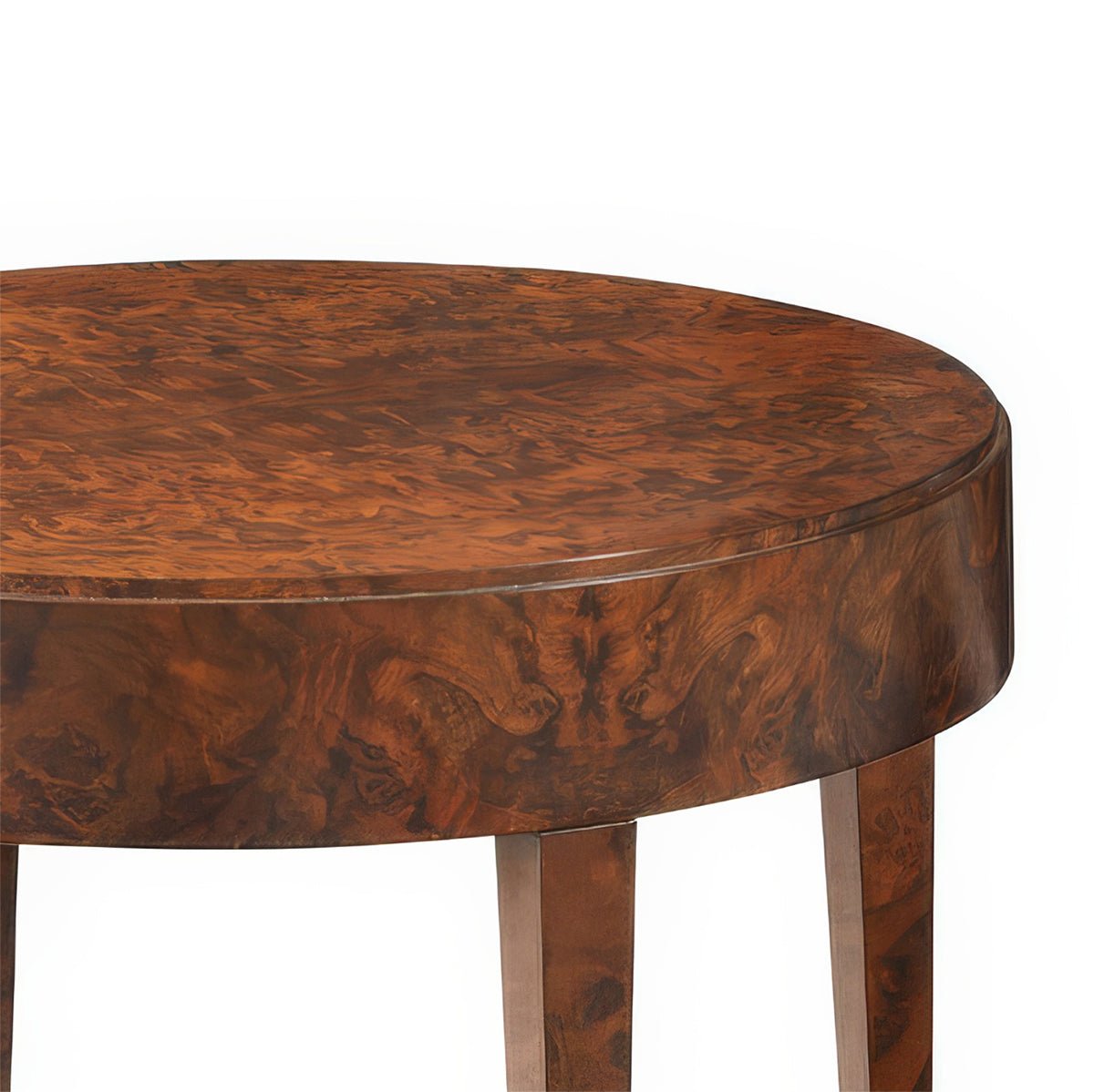 Round Walnut Burl Side Table - English Georgian America