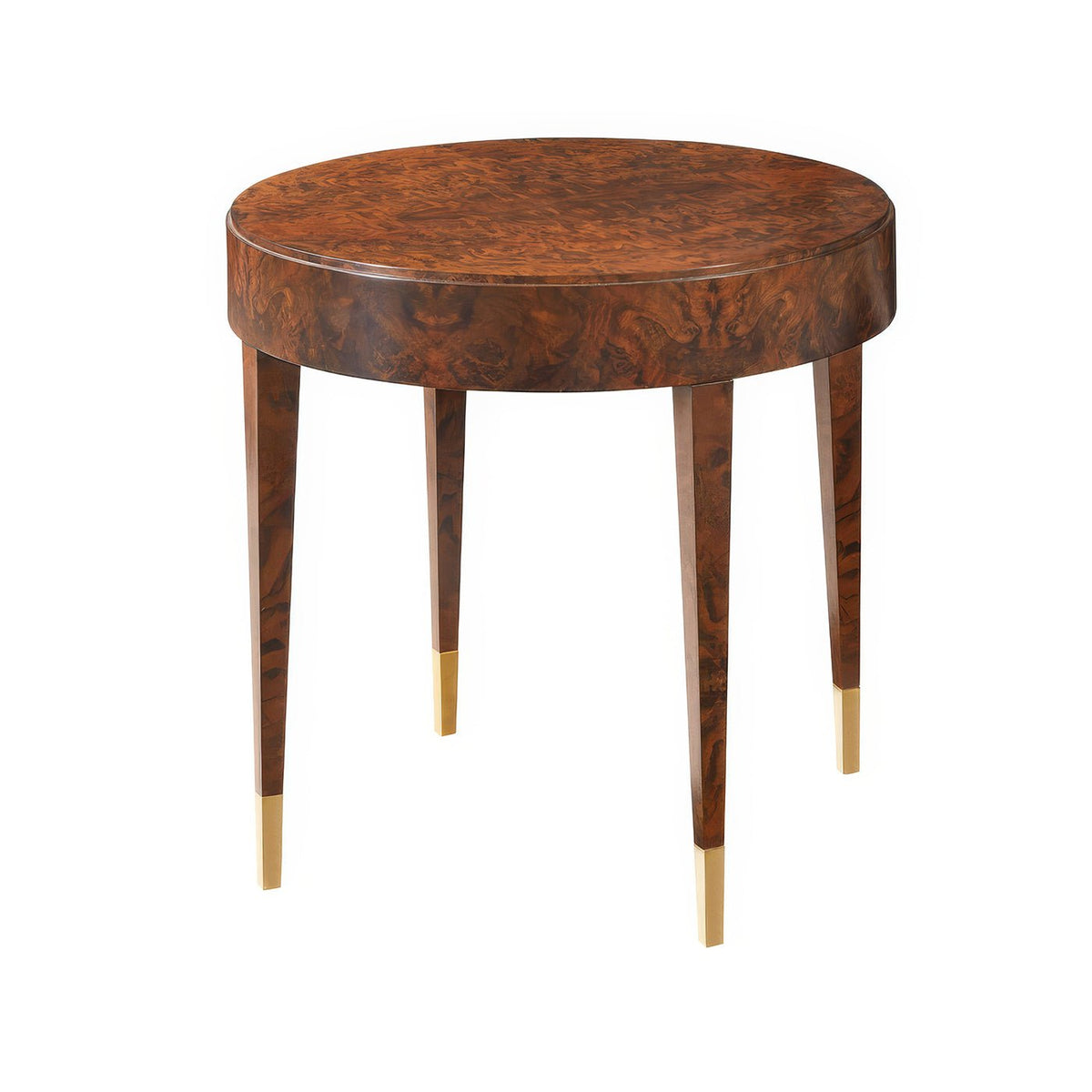 Round Walnut Burl Side Table - English Georgian America