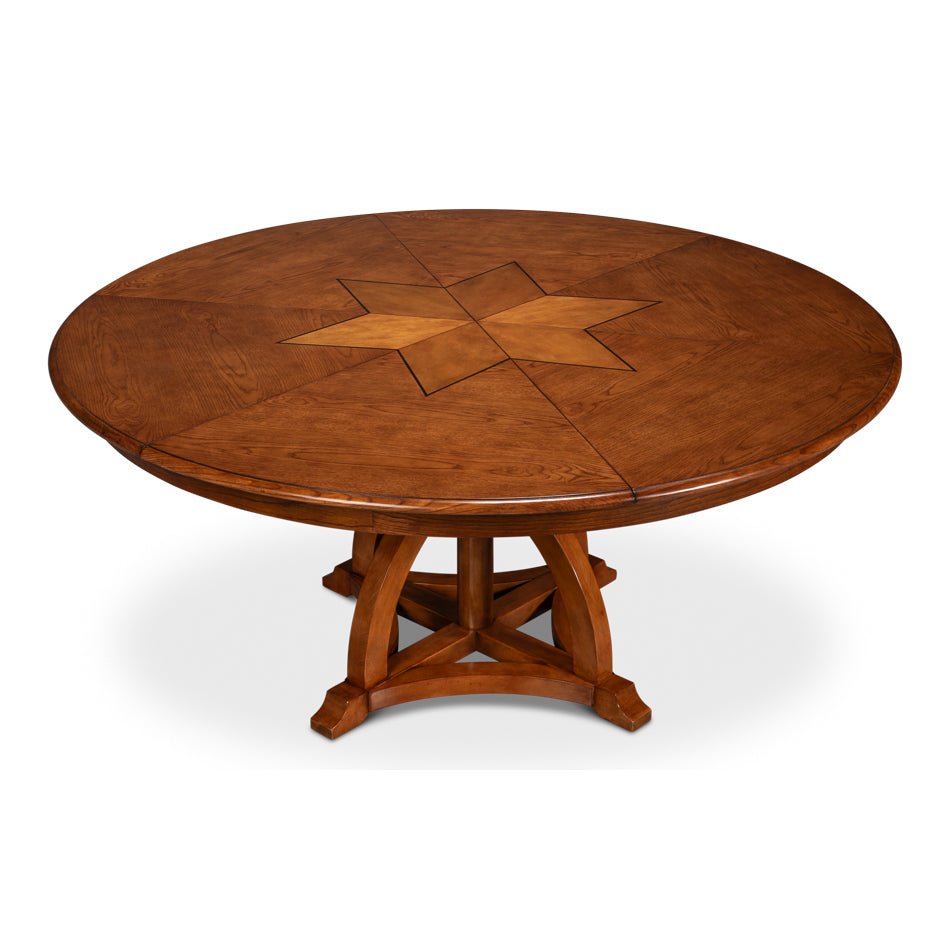 Round Walnut Jupe Dining Table - 70&quot; - English Georgian America