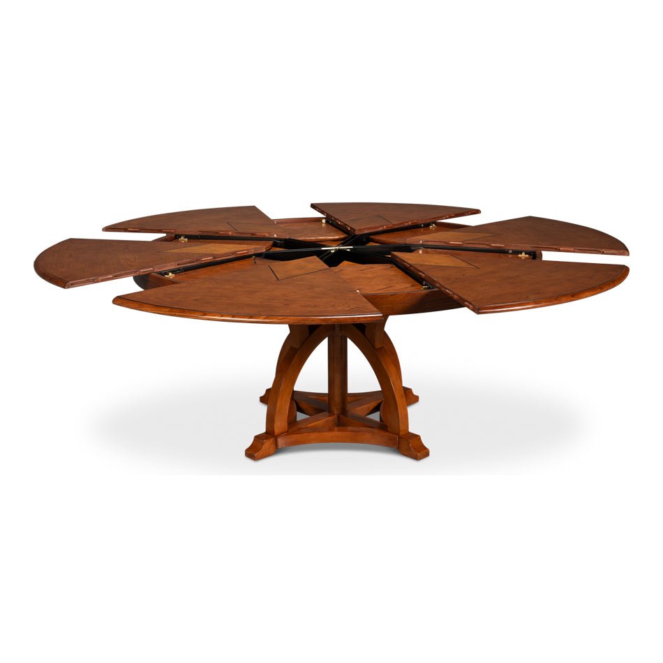 Round Walnut Jupe Dining Table - 70&quot; - English Georgian America