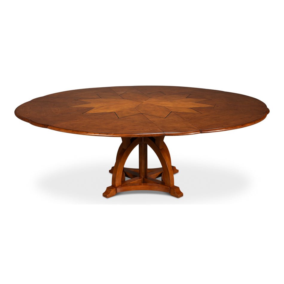 Round Walnut Jupe Dining Table - 70&quot; - English Georgian America