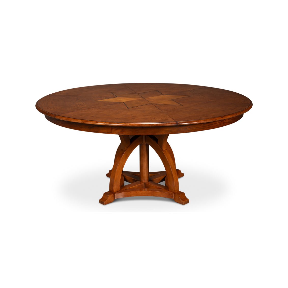 Round Walnut Jupe Dining Table - 70&quot; - English Georgian America
