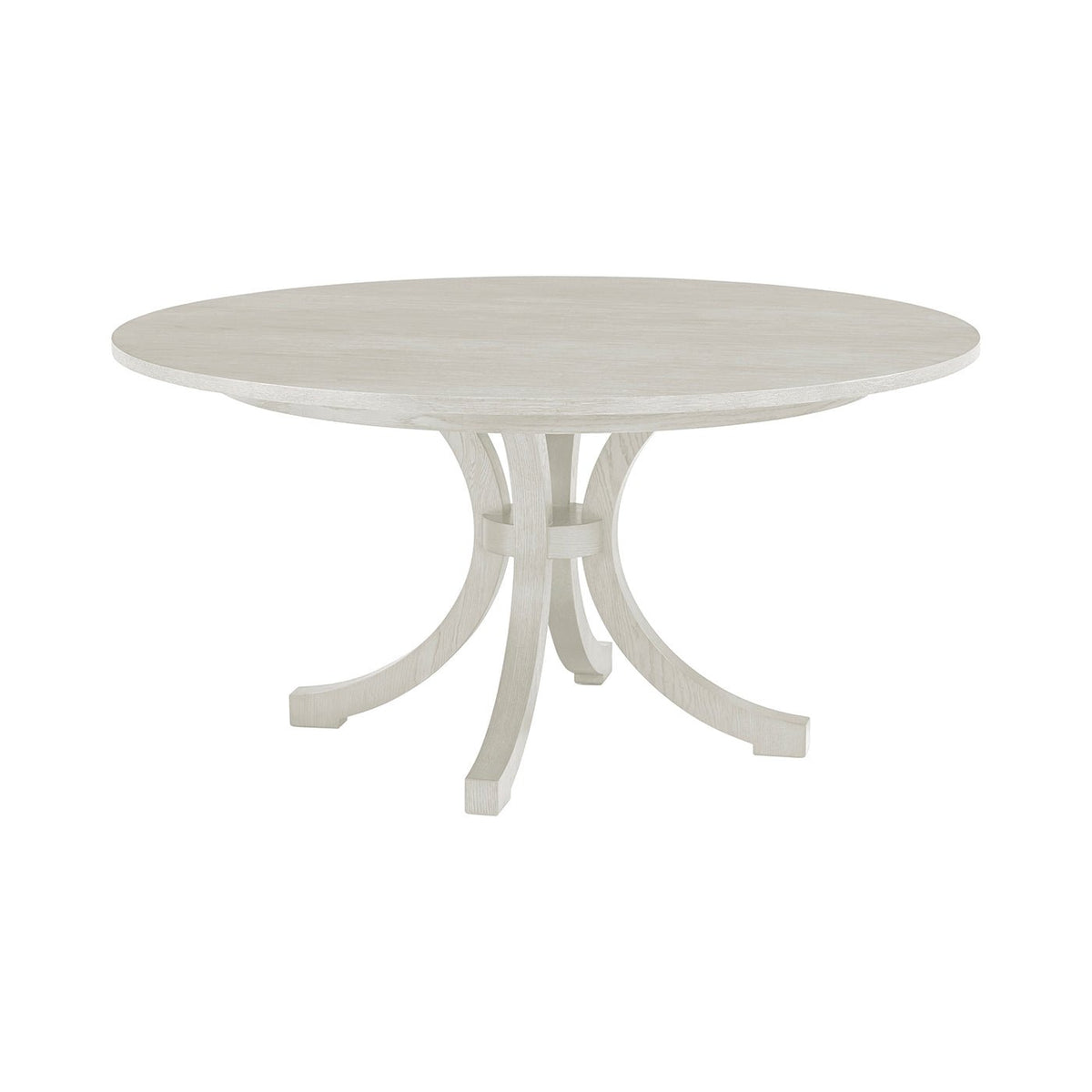 Round White Coastal Dining Table - English Georgian America