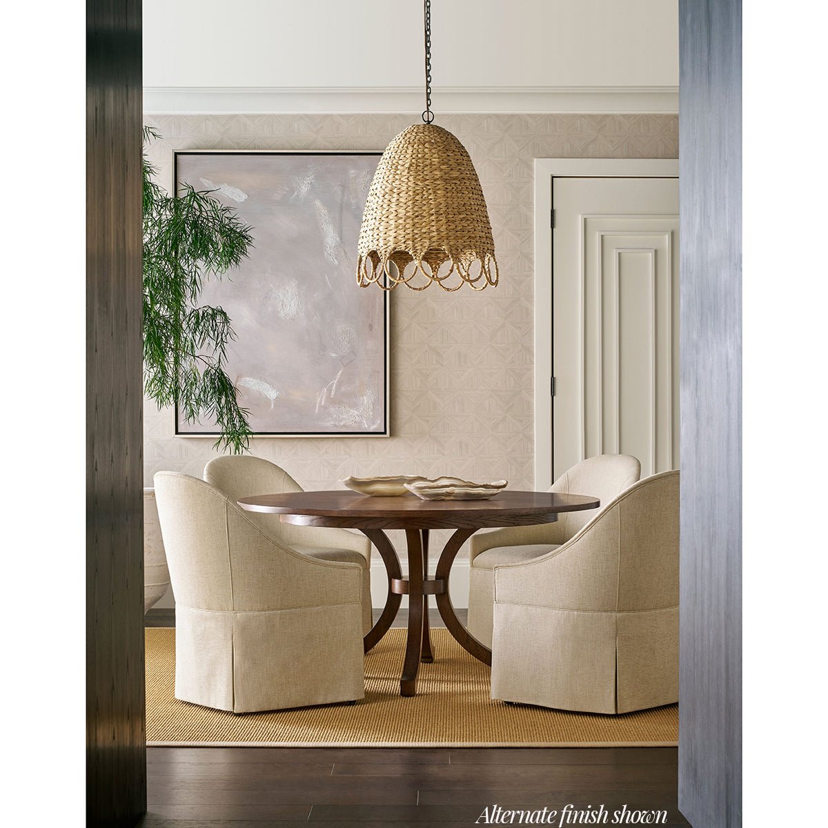 Round White Coastal Dining Table - English Georgian America