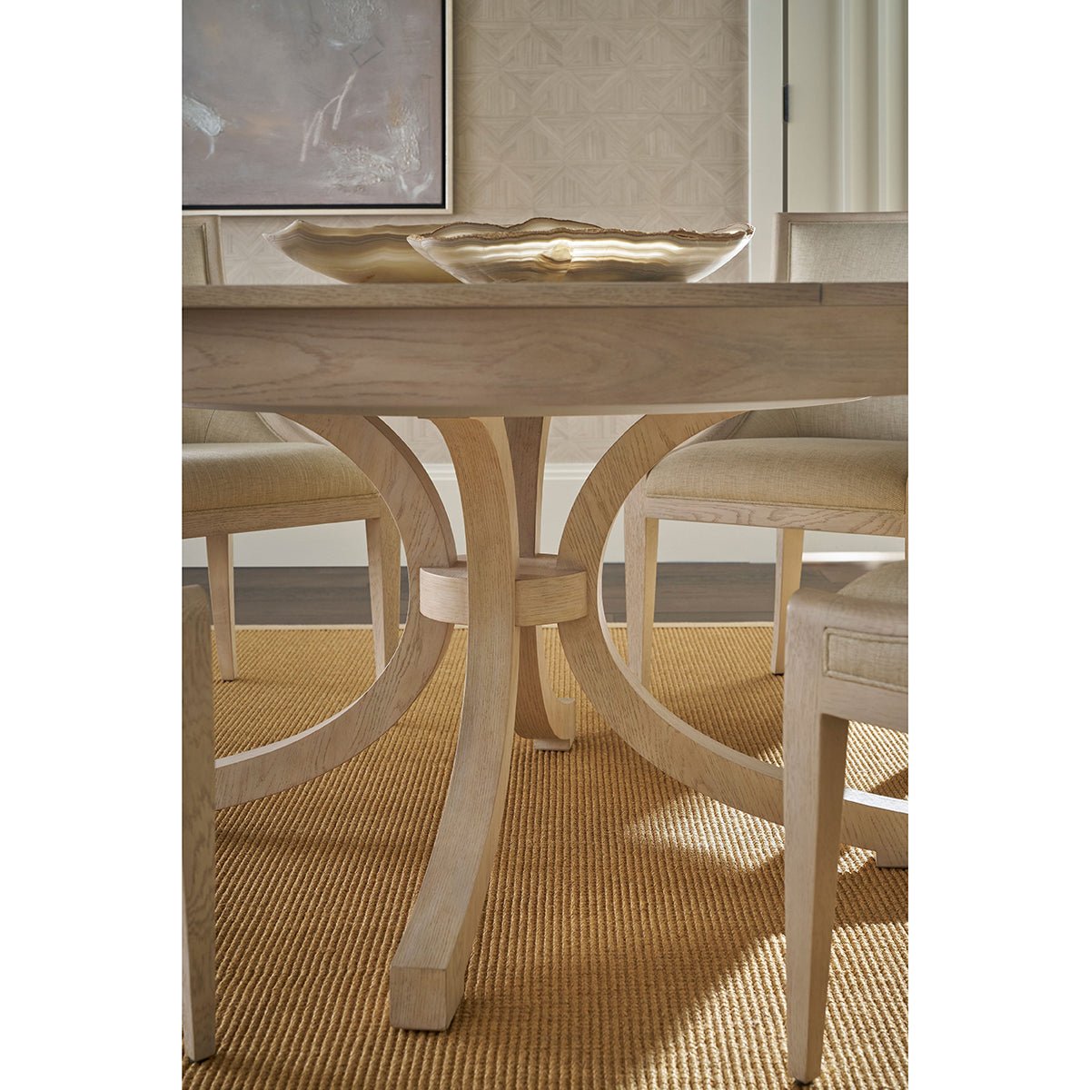 Round White Coastal Jupe Dining Table - English Georgian America