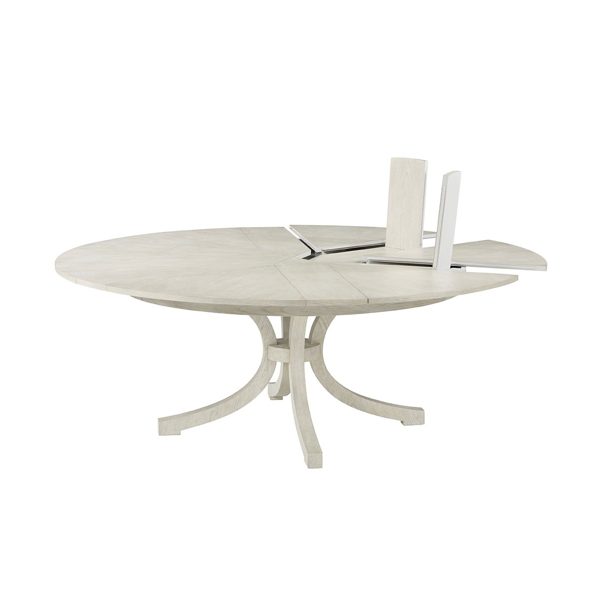 Round White Coastal Jupe Dining Table - English Georgian America