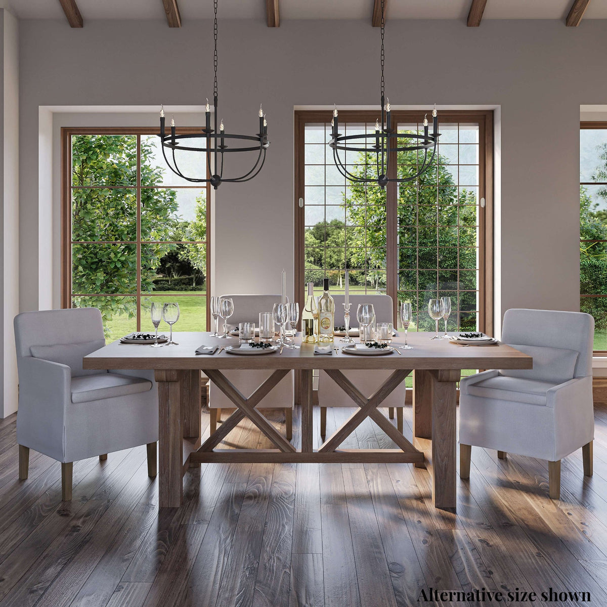 Rustic 108-Inch Reclaimed Teak Dining Table - English Georgian America