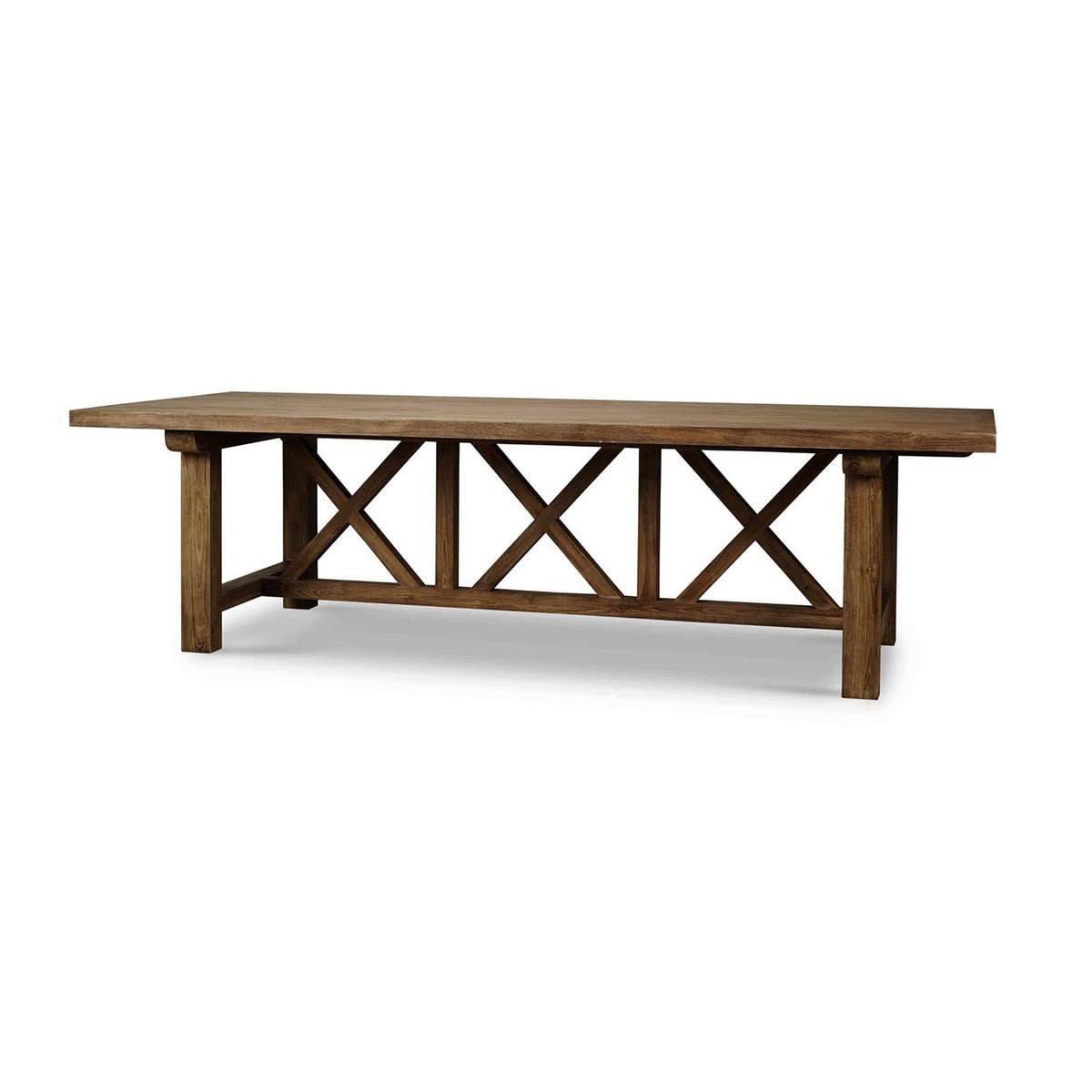 Rustic 108-Inch Reclaimed Teak Dining Table - English Georgian America