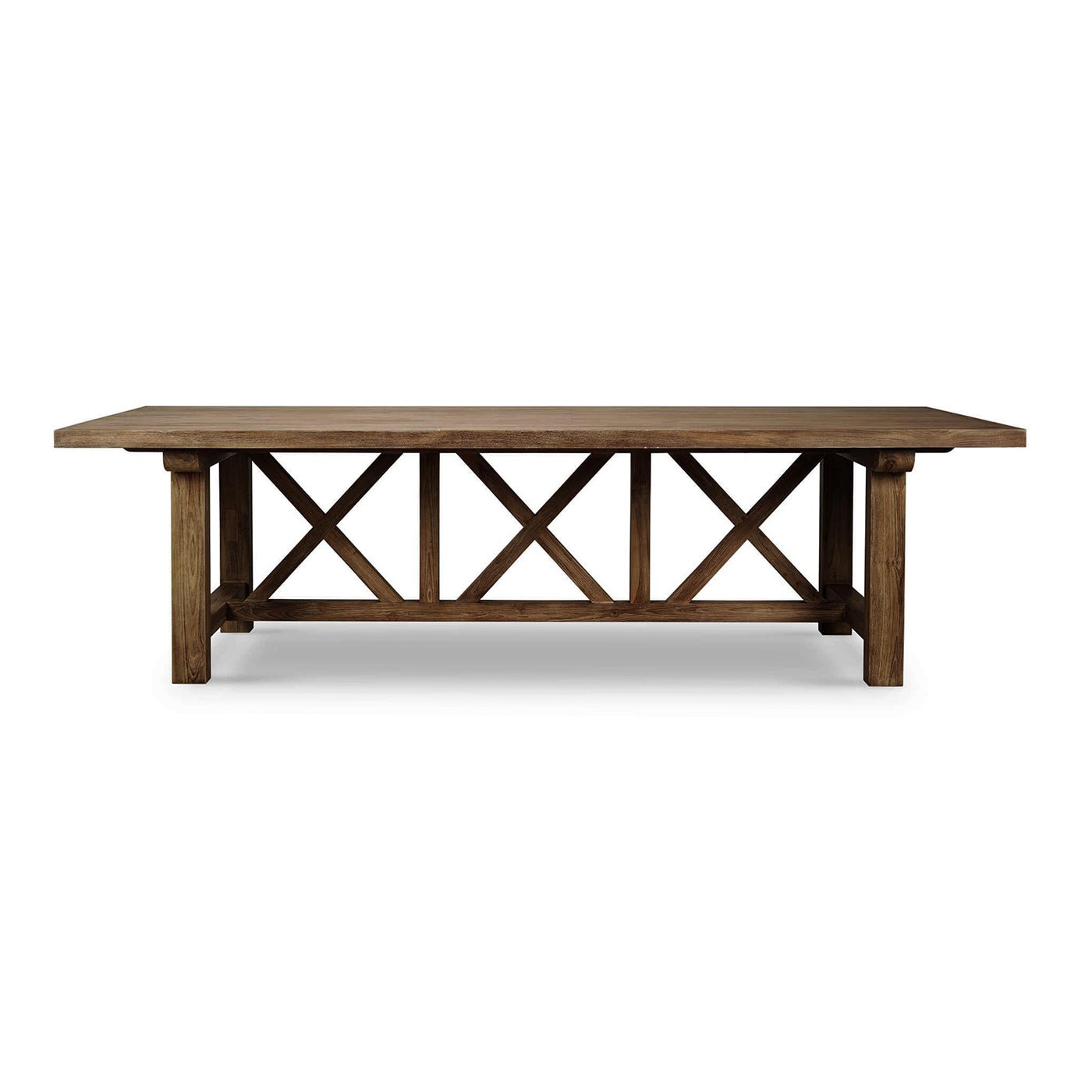 Rustic 108-Inch Reclaimed Teak Dining Table - English Georgian America