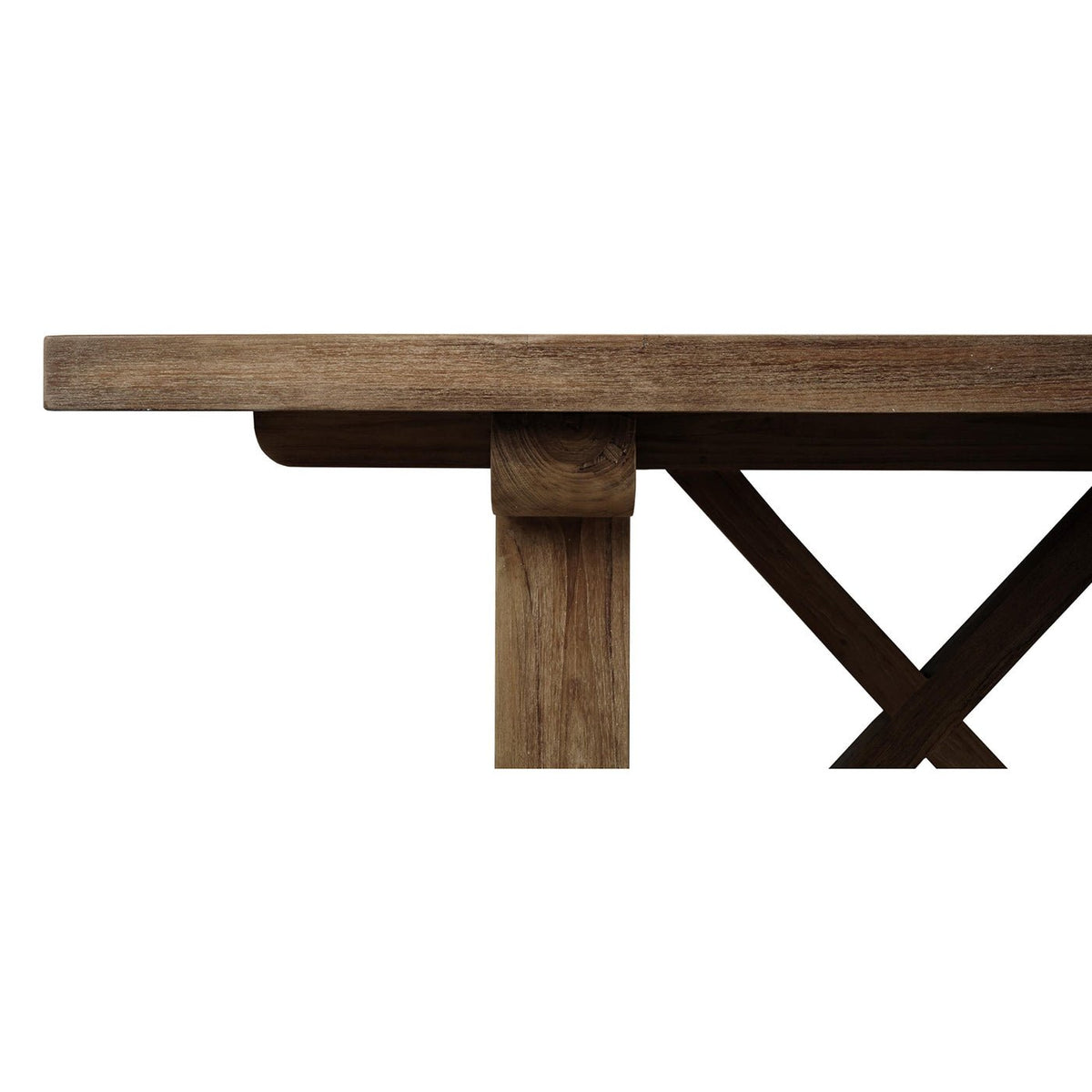 Rustic 108-Inch Reclaimed Teak Dining Table - English Georgian America