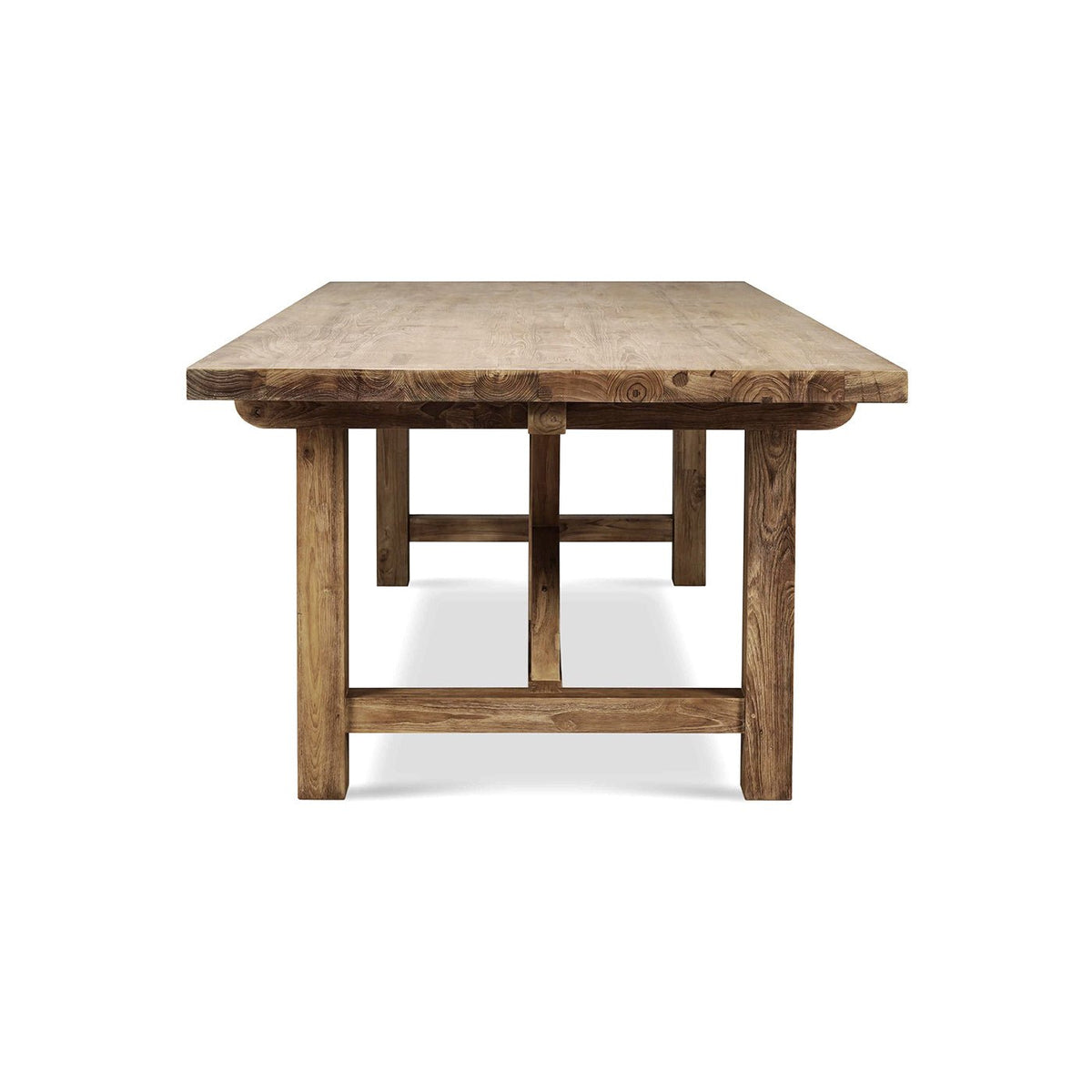 Rustic 108-Inch Reclaimed Teak Dining Table - English Georgian America