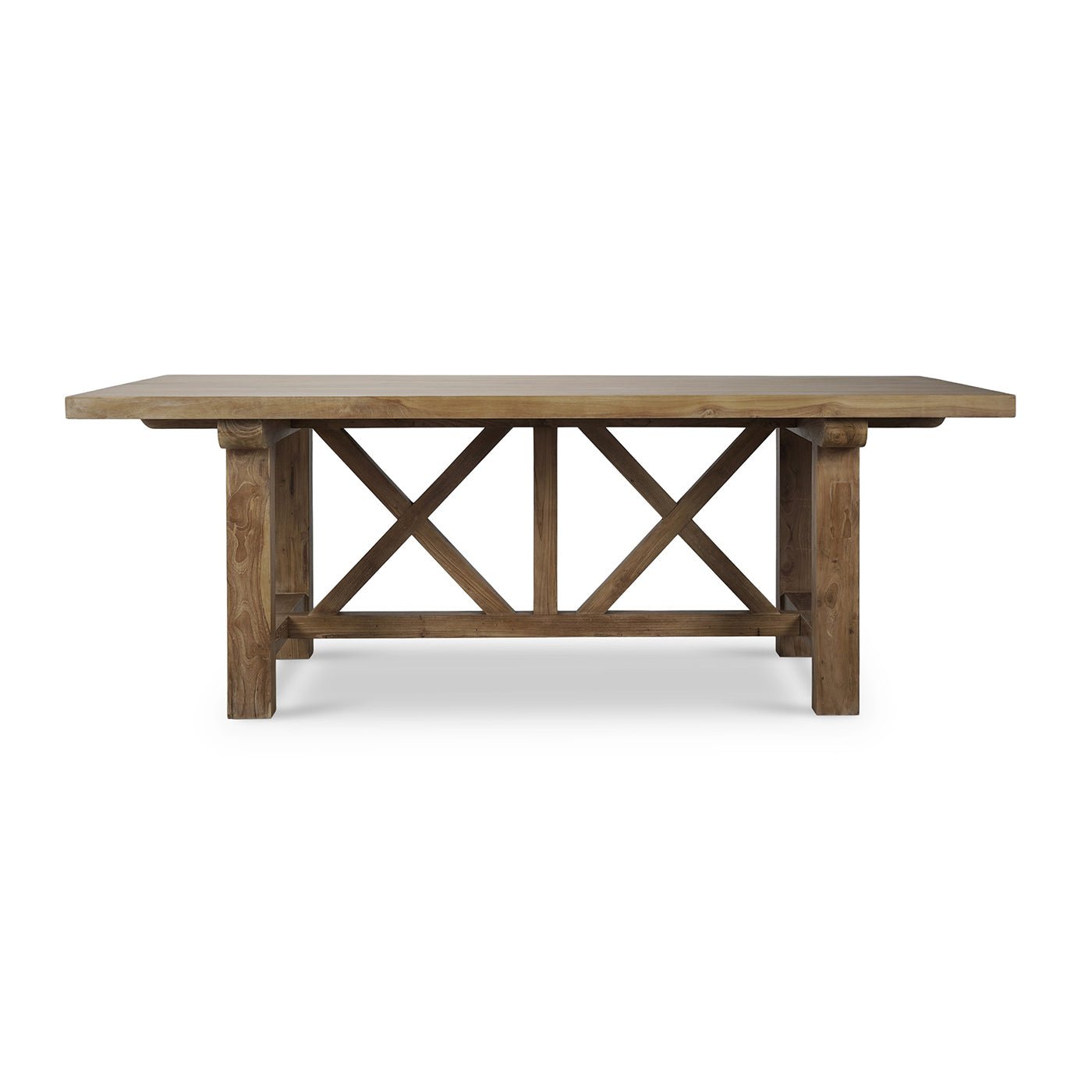 Rustic 84-Inch Reclaimed Teak Dining Table - English Georgian America