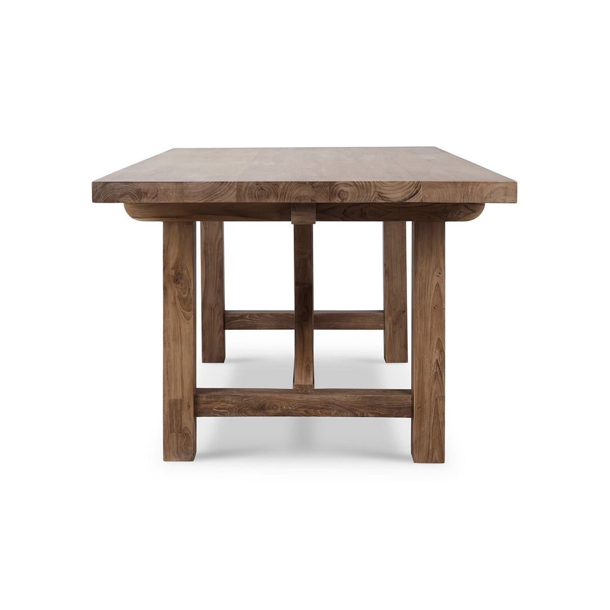 Rustic 84-Inch Reclaimed Teak Dining Table - English Georgian America