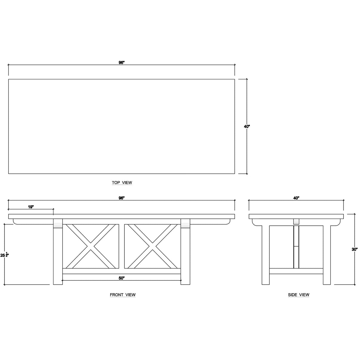 Rustic 96-Inch Reclaimed Teak Dining Table - English Georgian America
