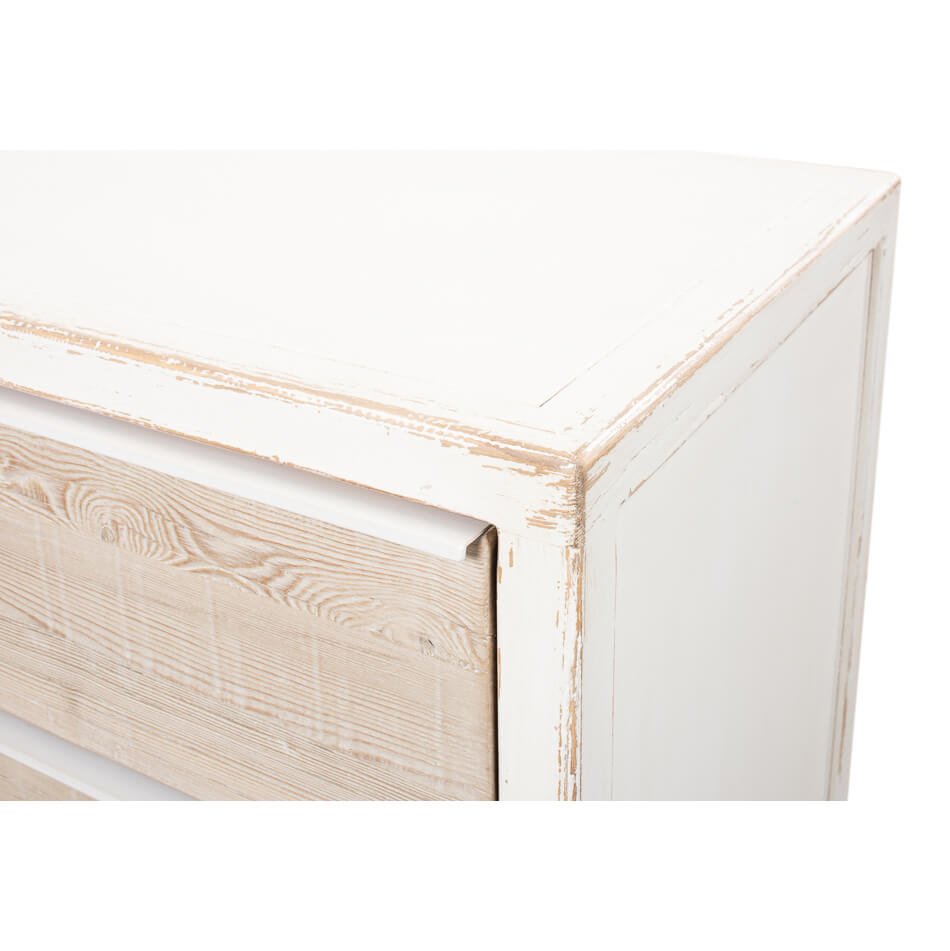 Rustic Antique White Chest of Drawers - English Georgian America