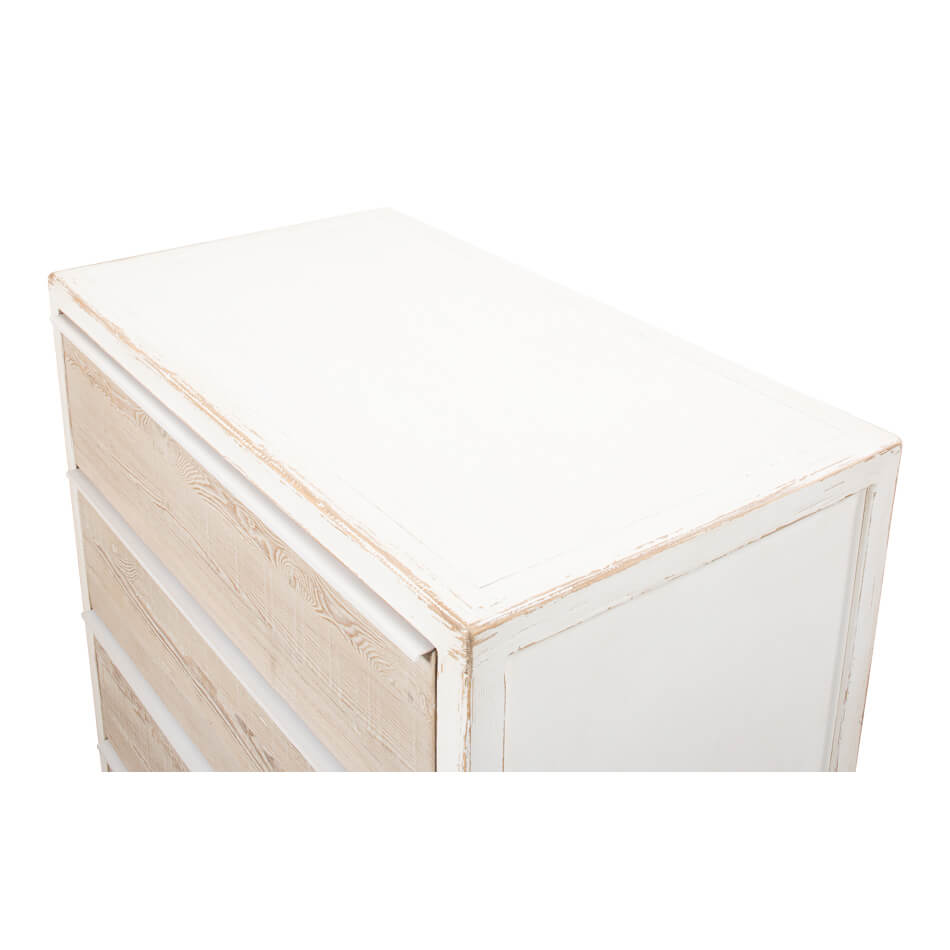 Rustic Antique White Chest of Drawers - English Georgian America