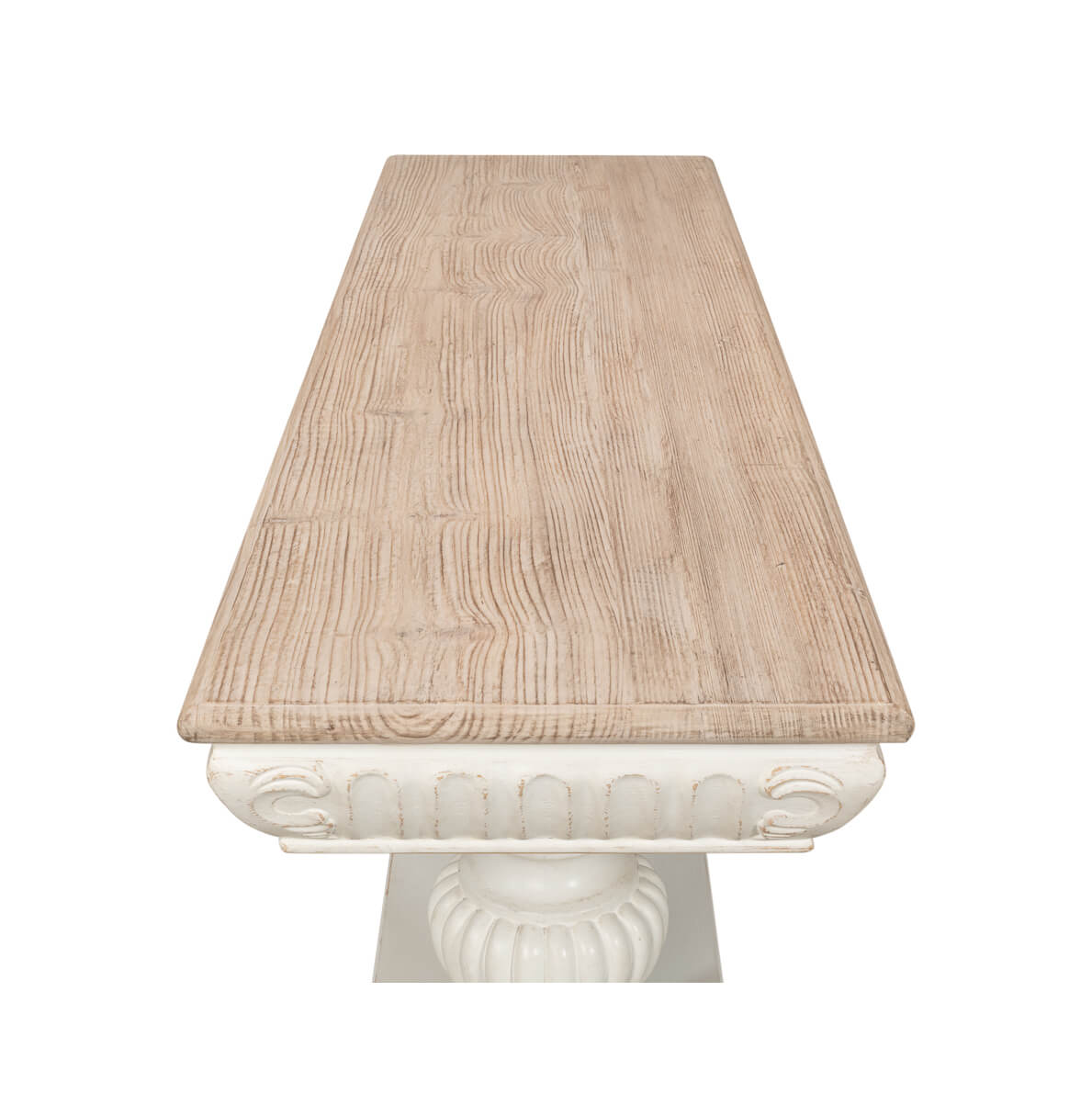 Rustic Antique White Console Table - English Georgian America