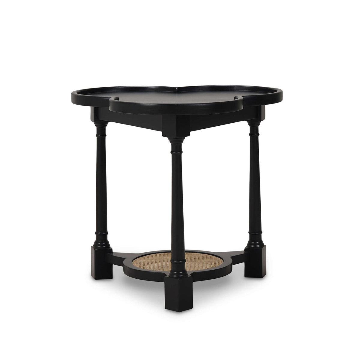 Rustic Black Clover Accent Table - English Georgian America