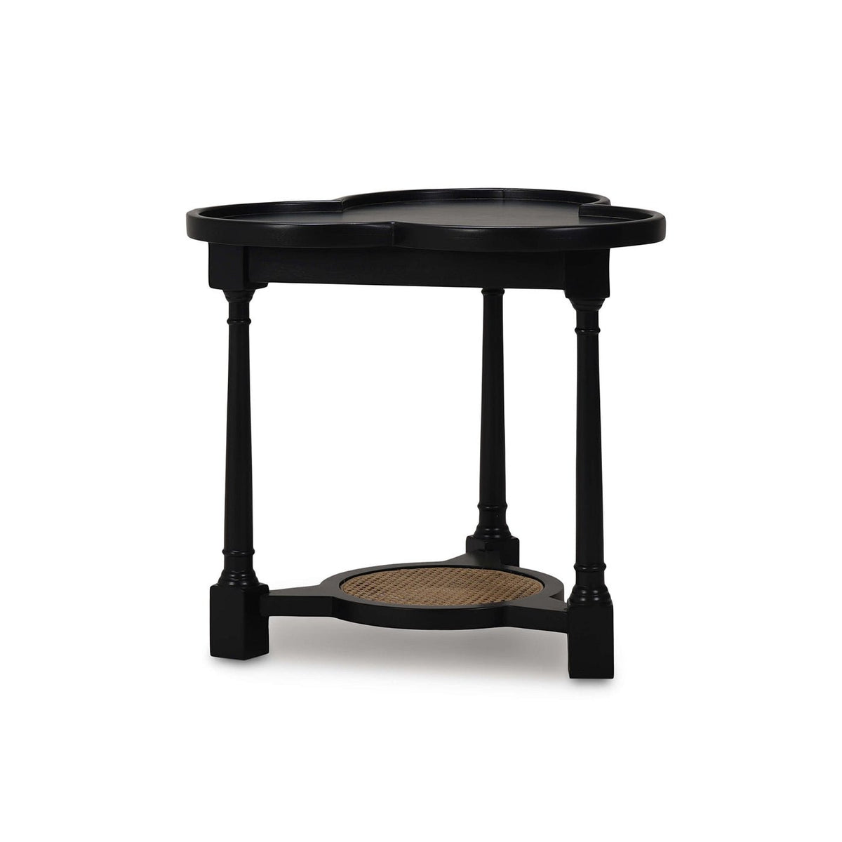 Rustic Black Clover Accent Table - English Georgian America