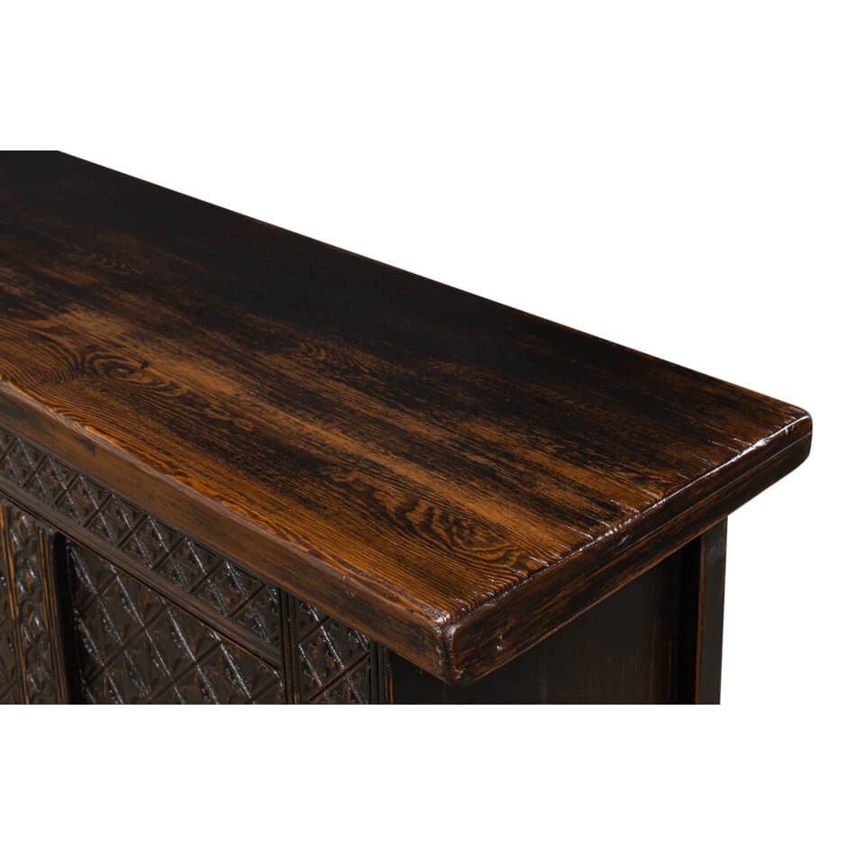 Rustic Brown Moroccan Sideboard - English Georgian America