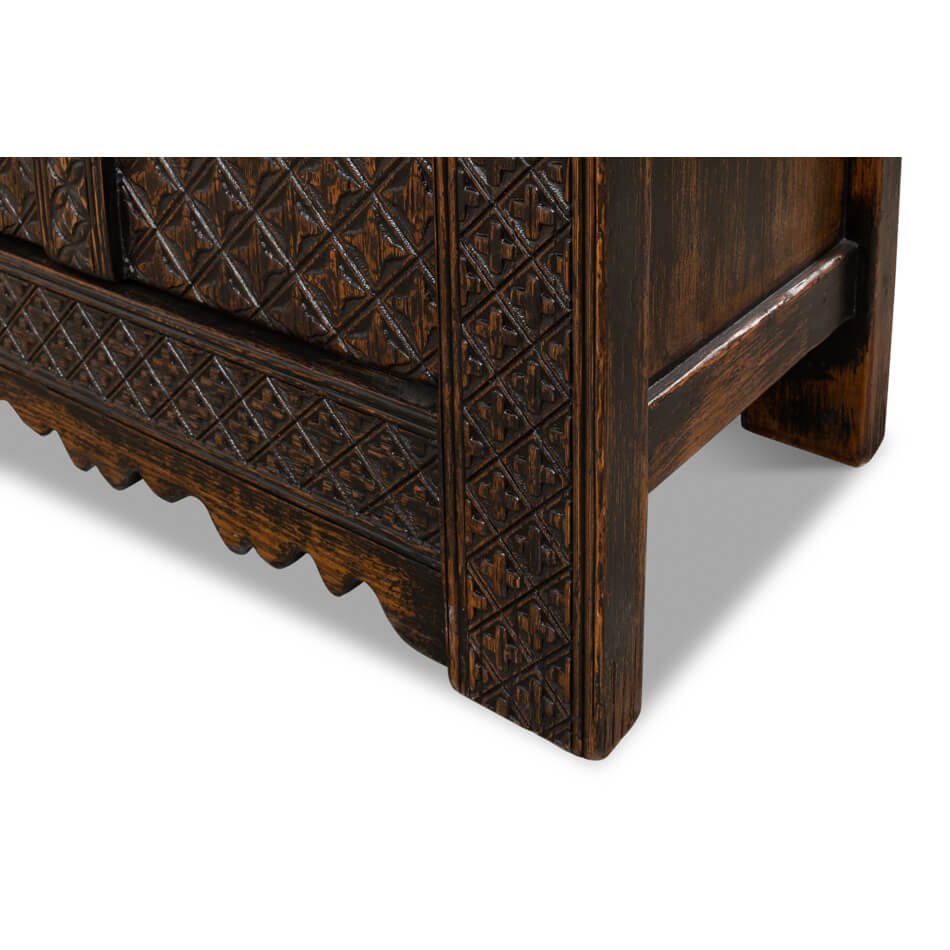 Rustic Brown Moroccan Sideboard - English Georgian America
