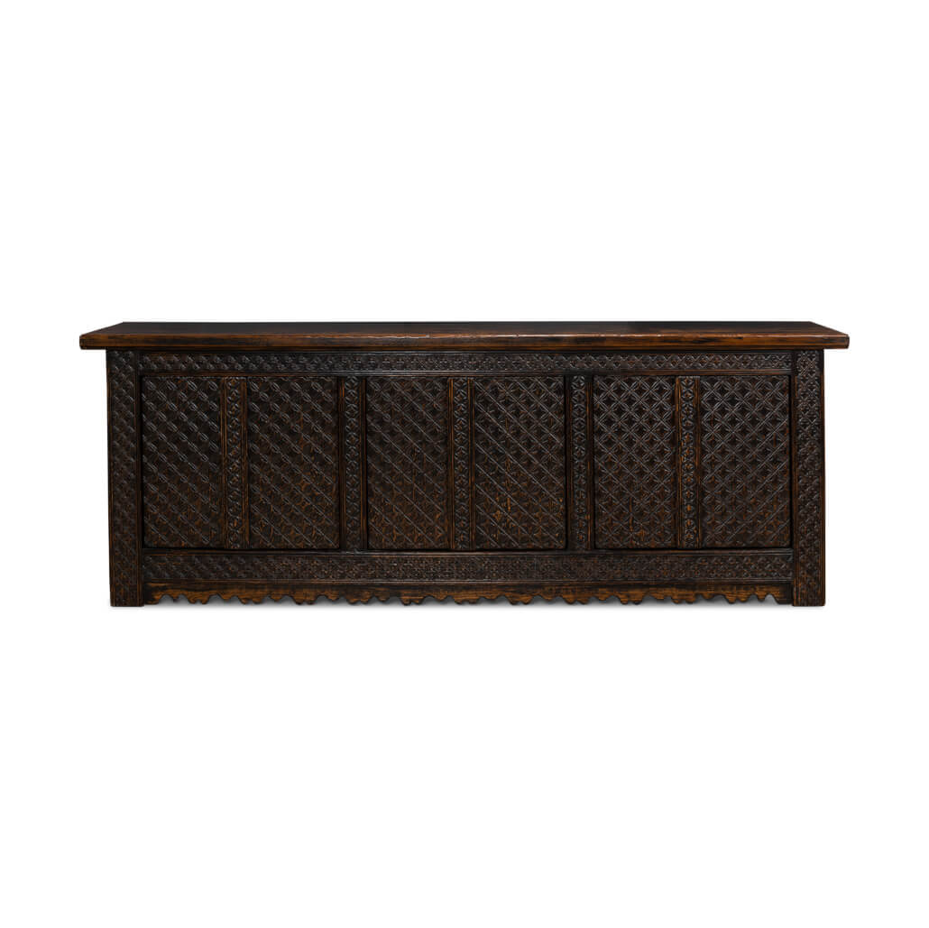 Rustic Brown Moroccan Sideboard - English Georgian America