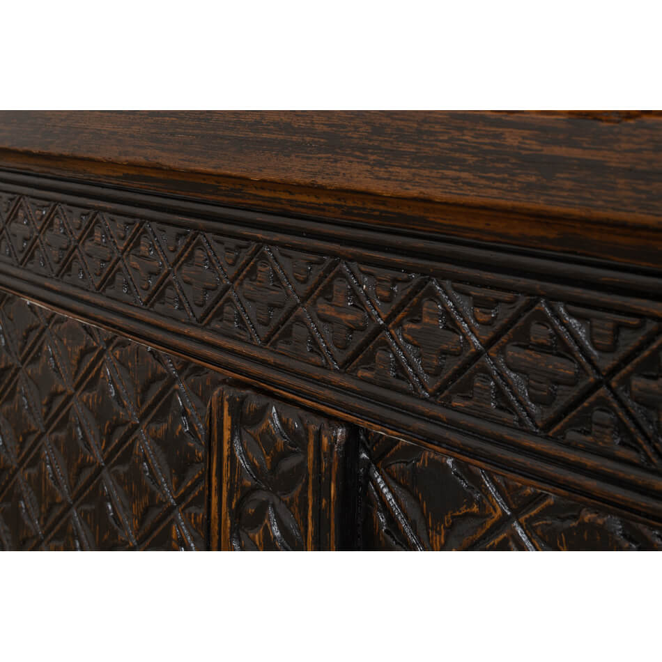 Rustic Brown Moroccan Sideboard - English Georgian America