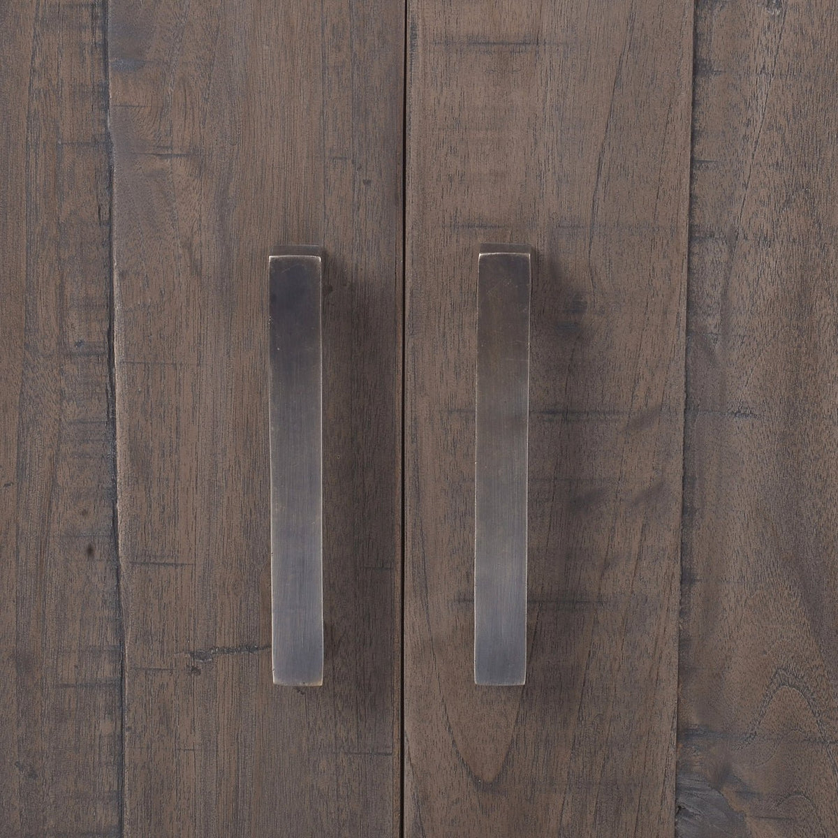 Rustic Brown Teak Sideboard - English Georgian America