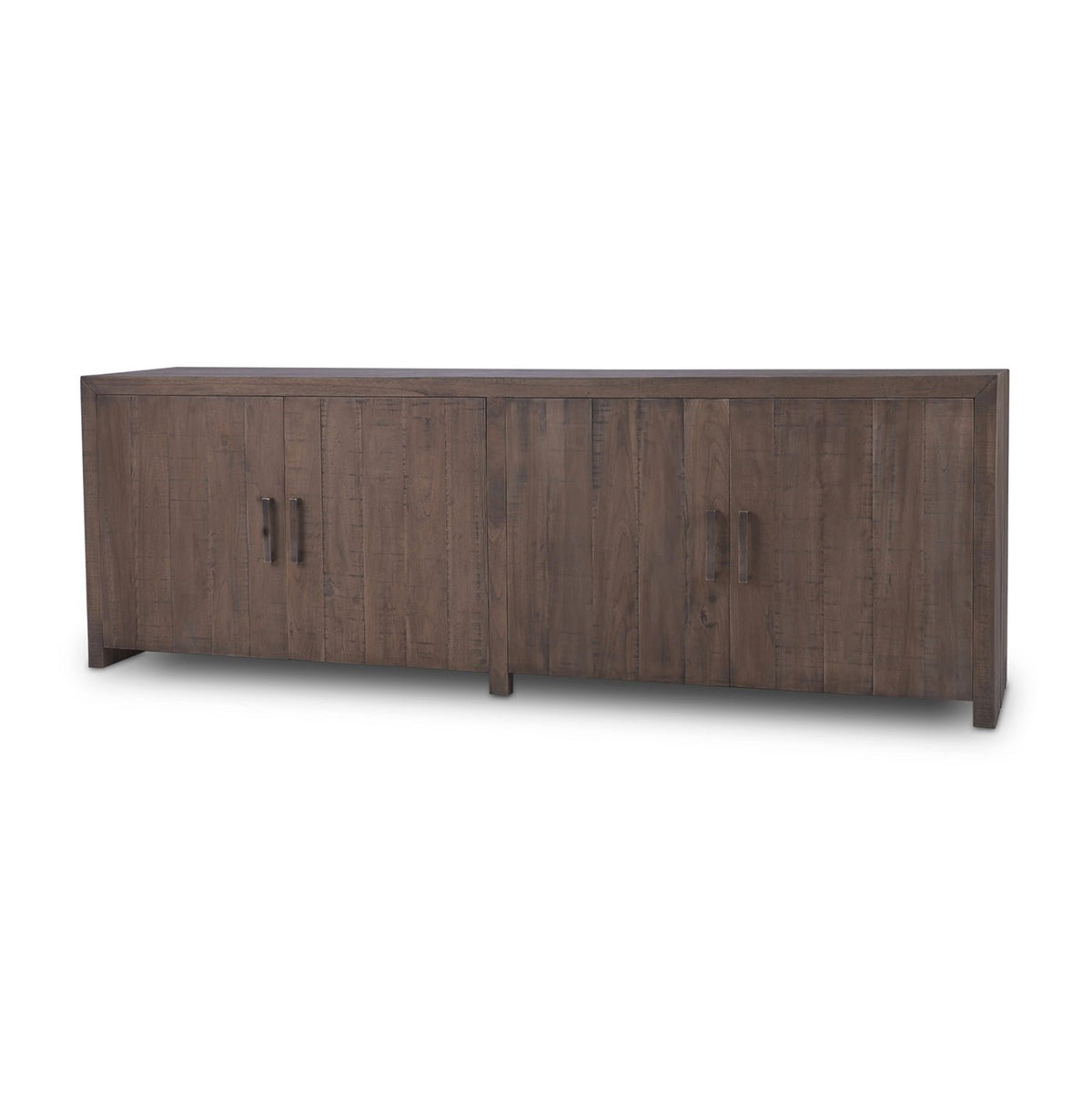 Rustic Brown Teak Sideboard - English Georgian America
