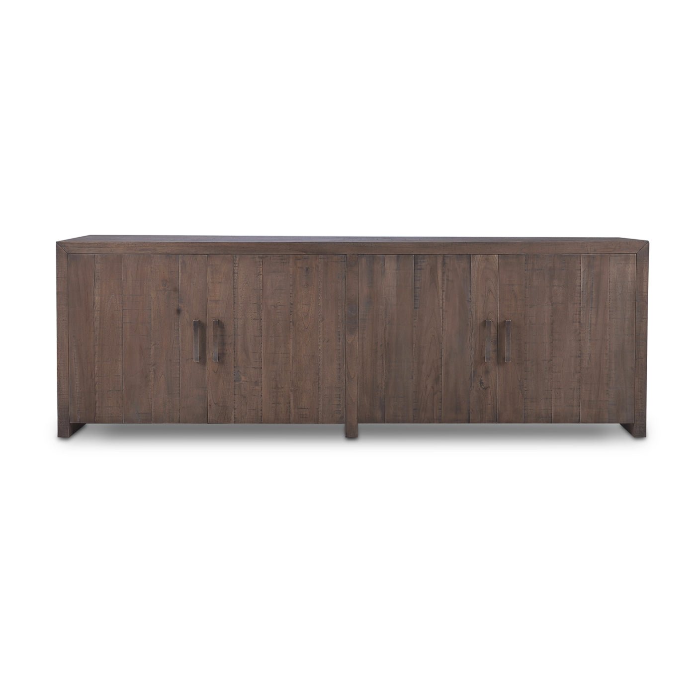 Rustic Brown Teak Sideboard - English Georgian America