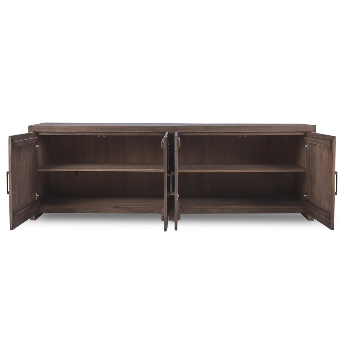 Rustic Brown Teak Sideboard - English Georgian America