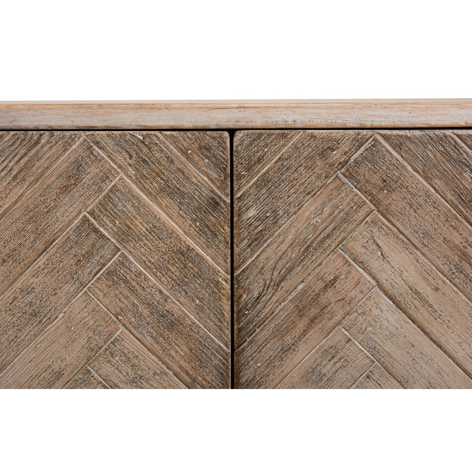 Rustic Chevron Modern Media Cabinet - English Georgian America