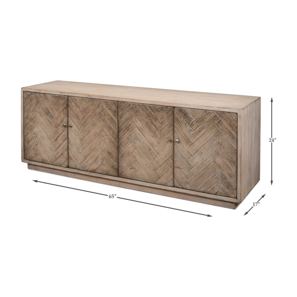 Rustic Chevron Modern Media Cabinet - English Georgian America