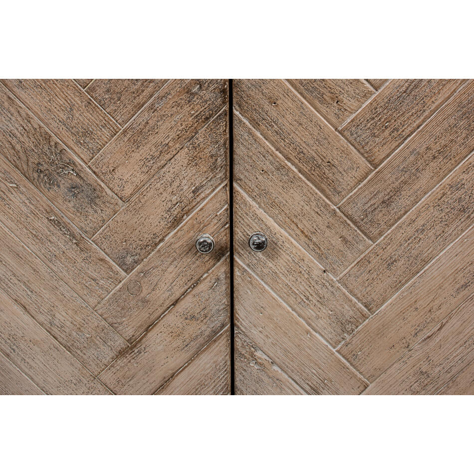 Rustic Chevron Modern Media Cabinet - English Georgian America